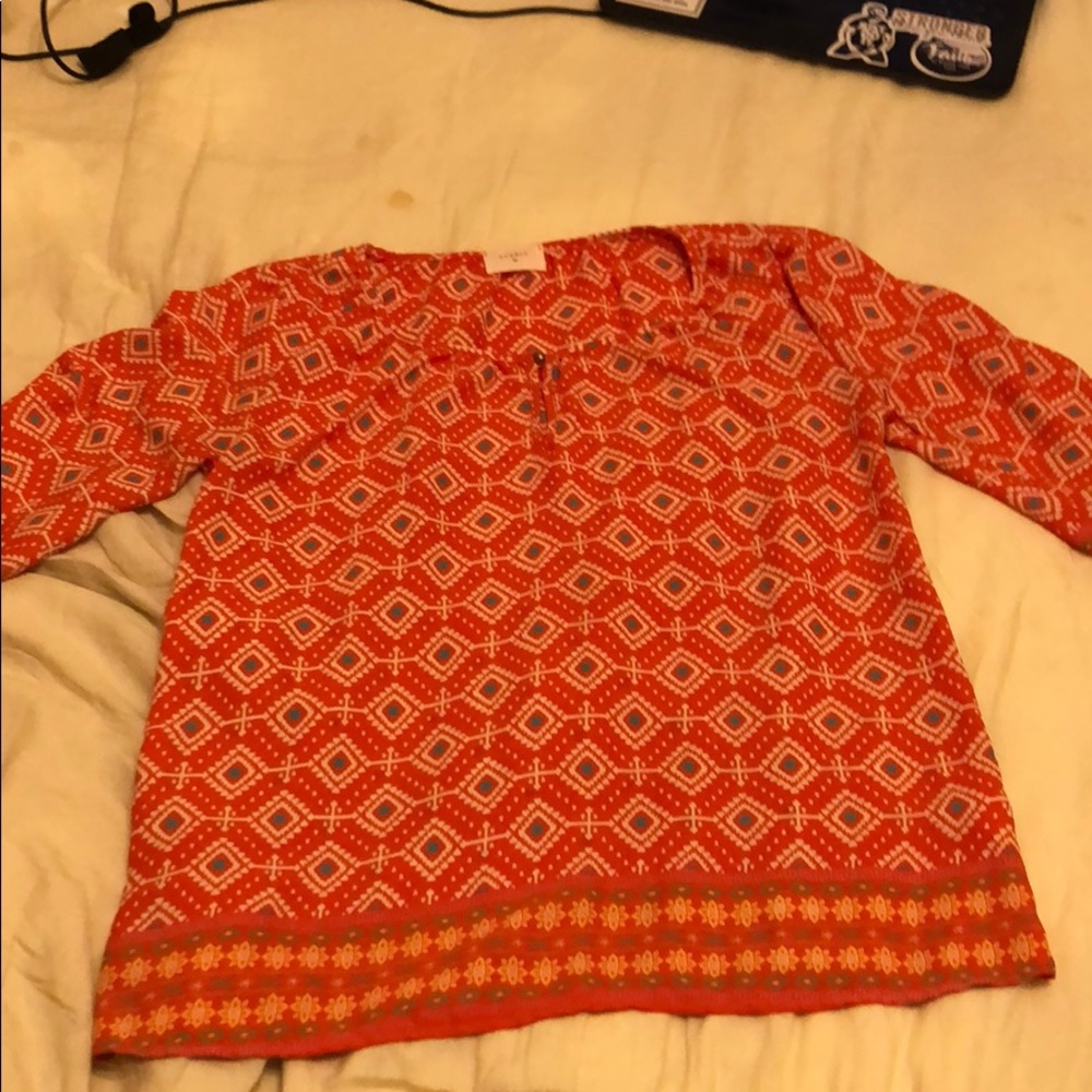 Orange 3 quarter sleeve blouse